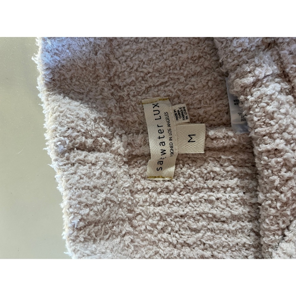 Saltwater LUXE Pearl Fuzzy Popcorn Knit Pants Boho Lounge Cozy Pajama M - Picture 2 of 8